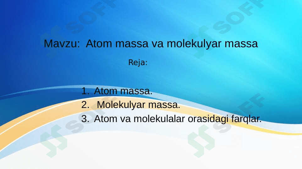 Atom massa va molekulyar massa 1