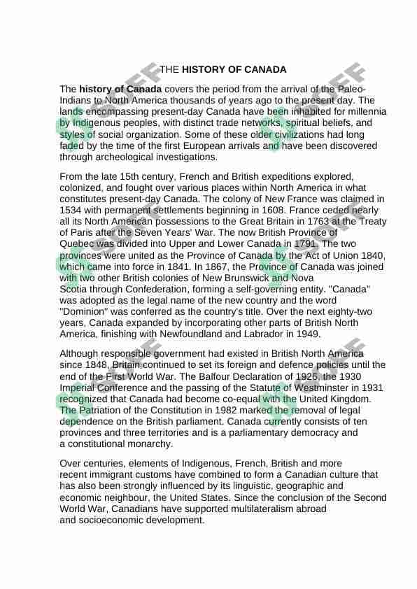 the history of canada 1