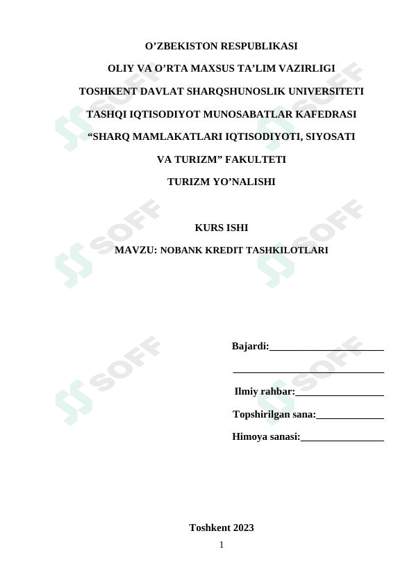 NOBANK KREDIT TASHKILOTLARI. 1