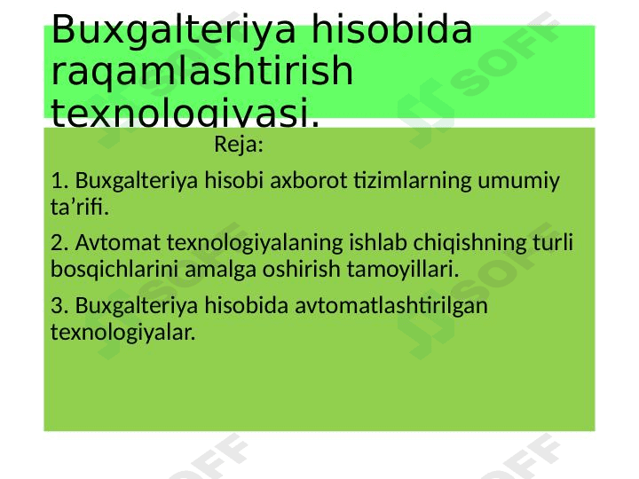 Buxgalteriya hisobida raqamlashtirish texnologiyasi 1