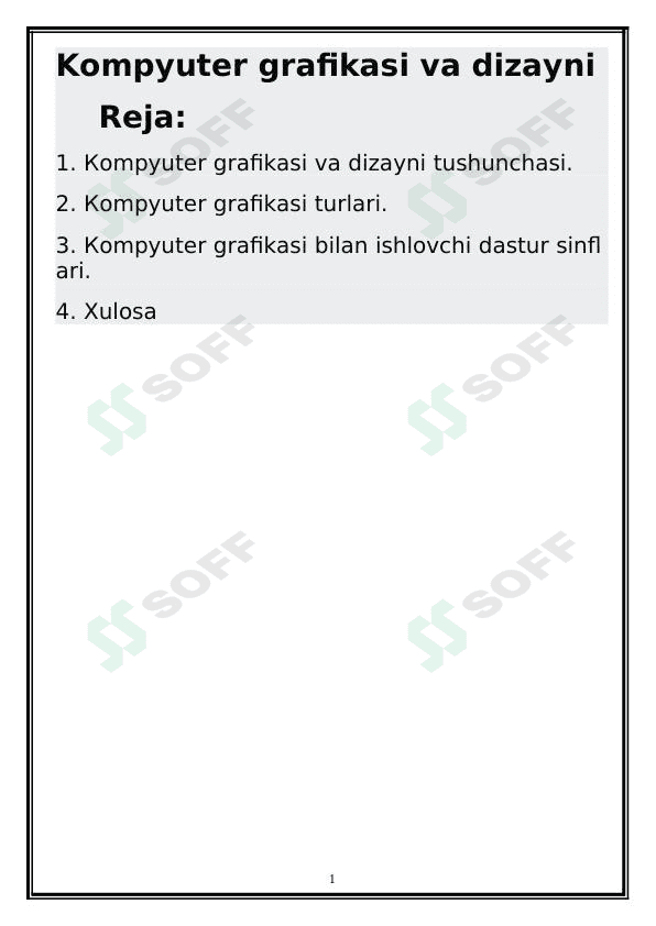 Komputer grafikasi va dizayni 1