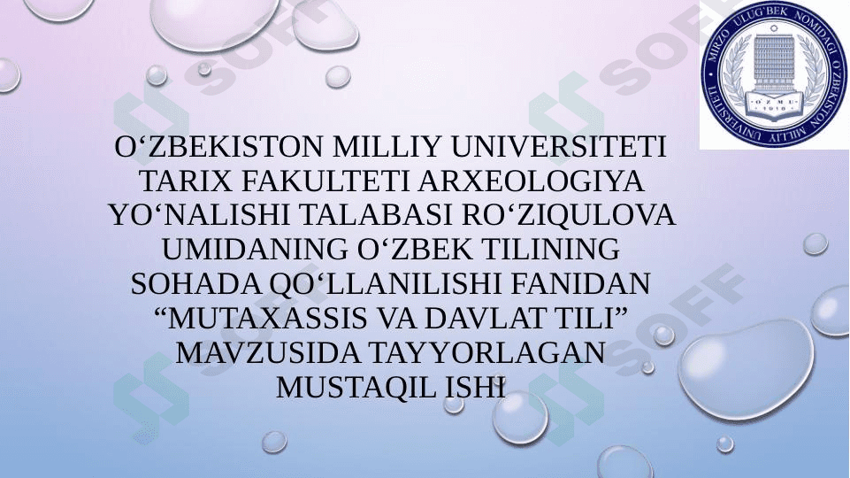Mutaxassis va davlat tili 1