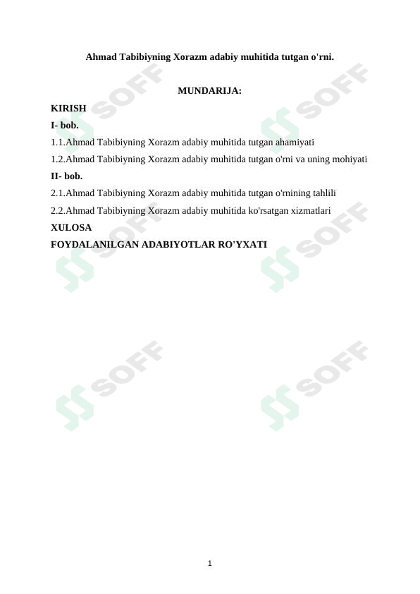 Ahmad Tabibiyning Xorazm adabiy muhitida tutgan o'rni. 1