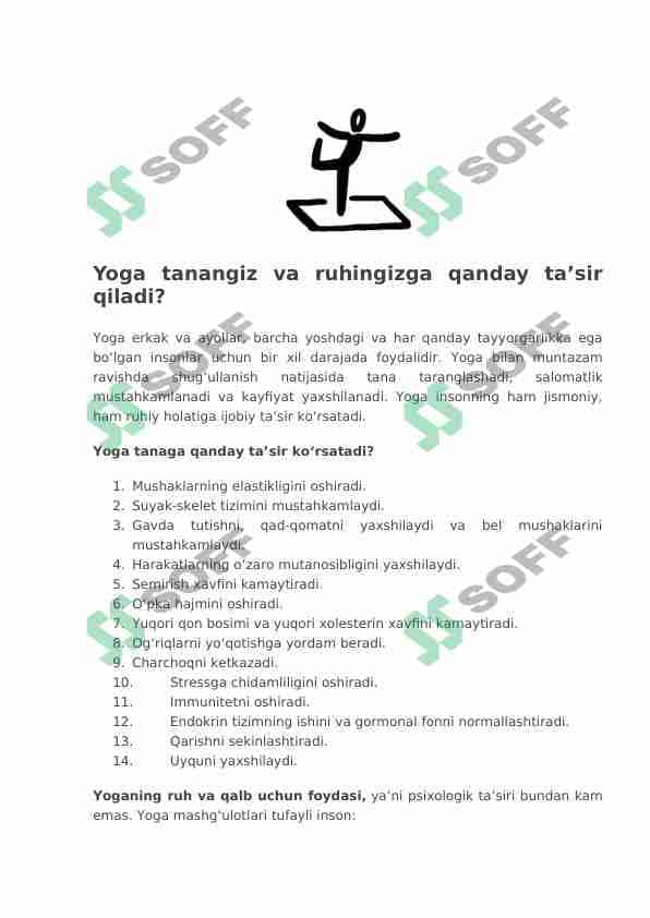 Yoga ni insonga qanday tasiri bor 1
