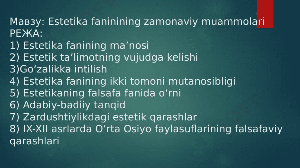 Estetika 1
