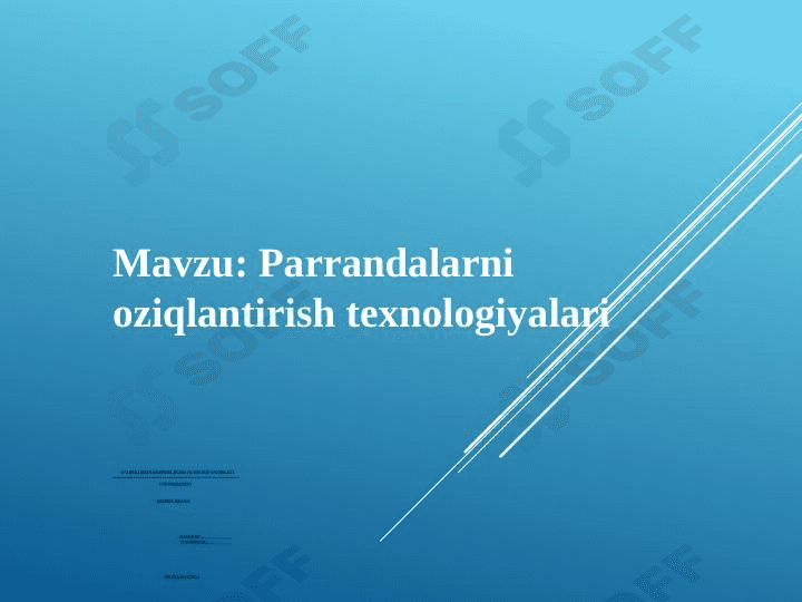 Parrandalarni oziqlantirish texnologiyalari 1