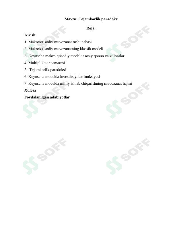 Tejamkorlik paradoksi 1