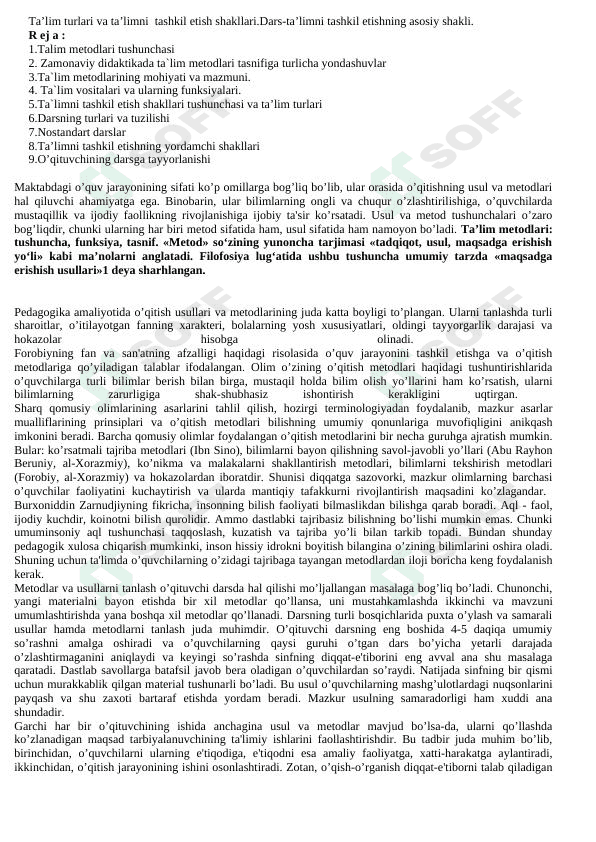 Ta'limni tashkil etish shakllari 1