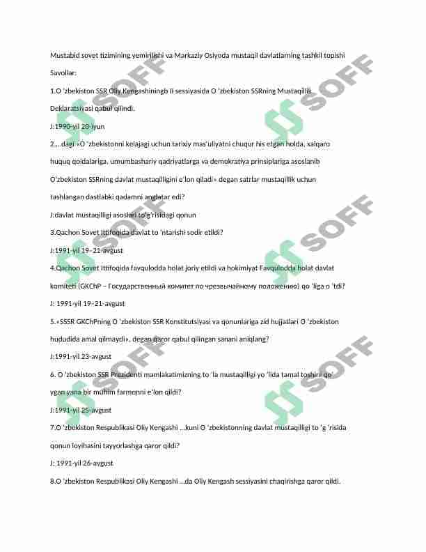 markaziy osiyo xalqlar tarixidan test 1