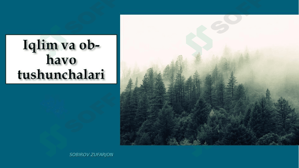 Iqlim va ob havo tushunchalari
