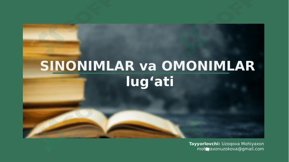 Sinonimlar va omonimlar lug'ati (ta'rif, muxtasar tarix va misollar) 1