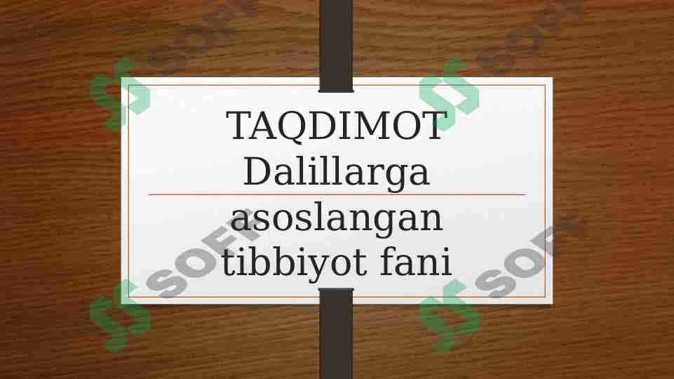 Davolash va ilmiy ishlarda klinik tadqiqot usullari 1