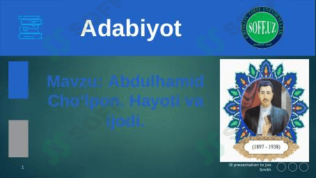Abdulhamid Cho'lpon. Hayoti va ijodi. 1