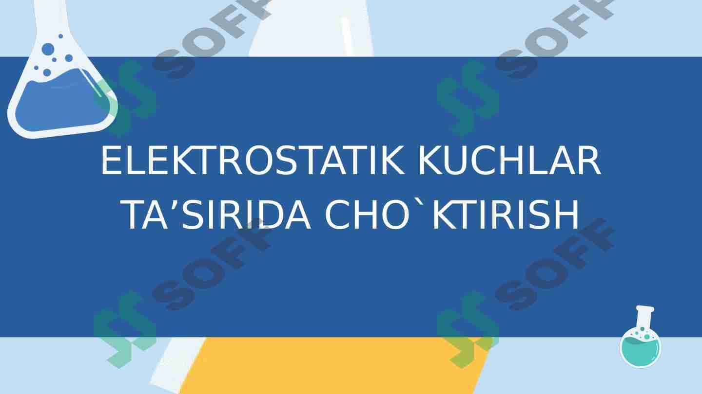 Elektrostatik kuchlar ta’sirida gazlarnni choʻktirish 1