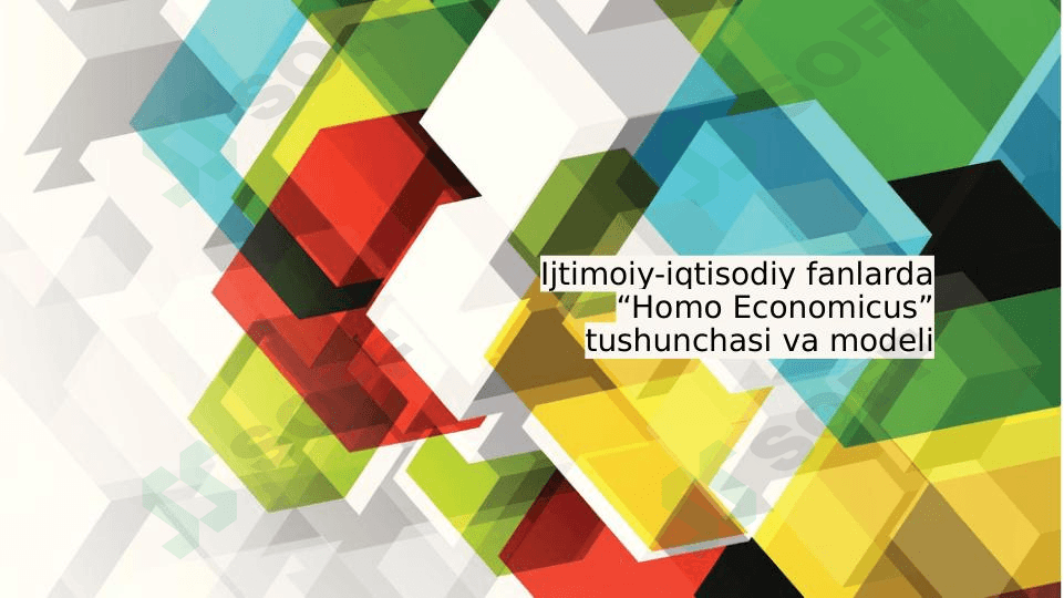 Ijtimoiy-iqtisodiy fanlarda “Homo Economicus” tushunchasi va modeli 1