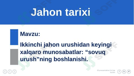 Ikkinchi jahon urushidan keyingi xalqaro munosabatlar. Sovuq urushning boshlanishi 1