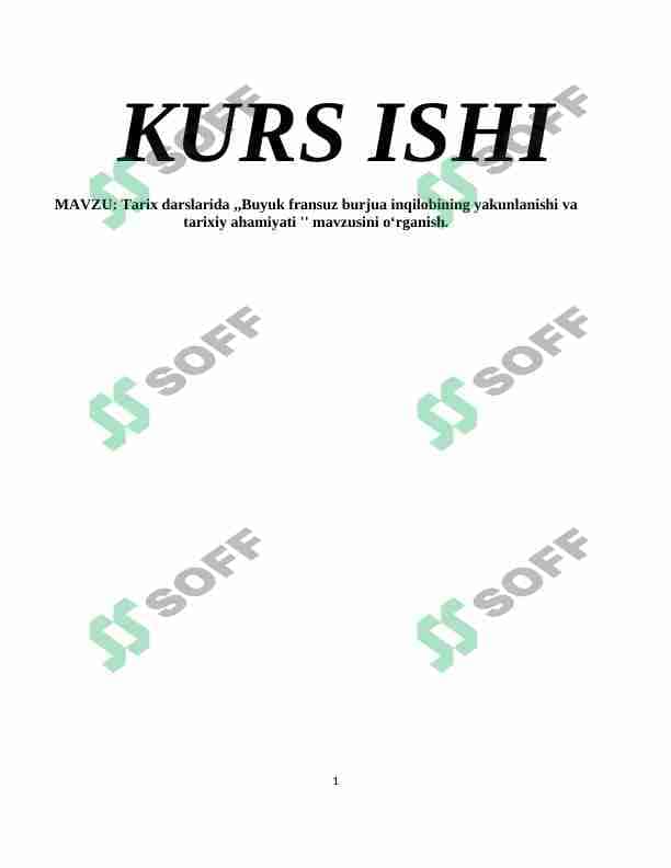 Tarix darslarida ,,Buyuk fransuz burjua inqilobining yakunlanishi va tarixiy ahamiyati '' mavzusini oʻrganish. 1