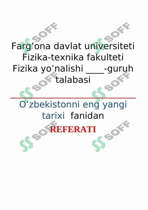 O'zbekiston tarixi 1