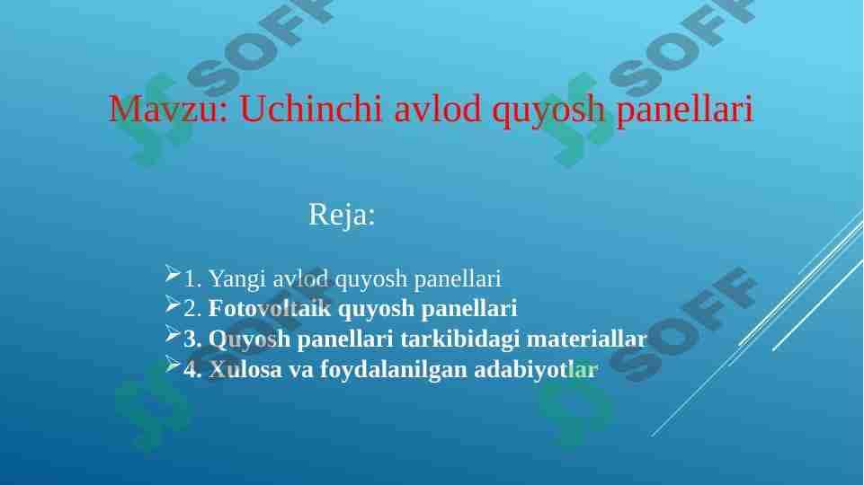 Uchinchi avlod quyosh panellari 1