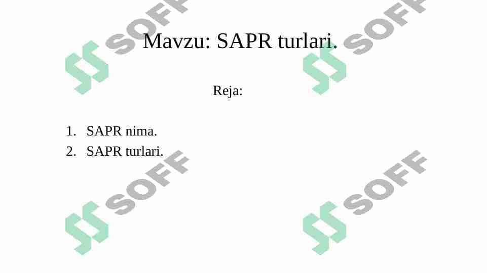SAPR turlari 1