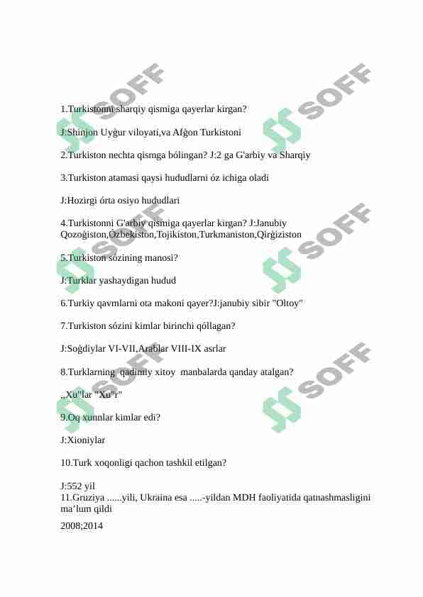 markaziy osiyo xalqlar tarixidan test 1