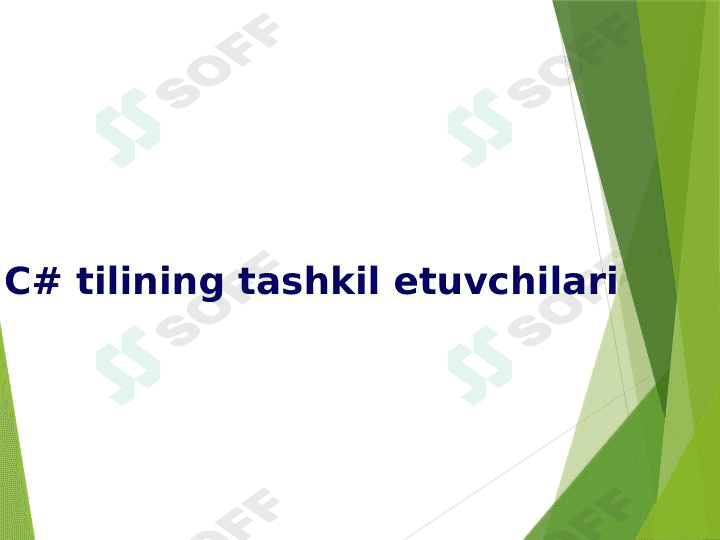C# tilining tashkil etuvchilari haqida umumiy tushuncha. 1