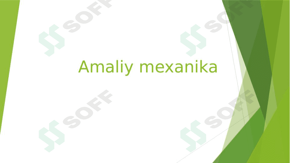 Amaliy mexanika 1