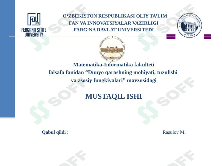 Dunyo qarashning mohiyati, tuzulishi va asosiy fungkiyalari 1