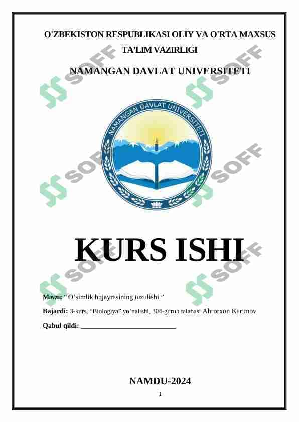 O’simlik hujayrasining tuzulishi 1