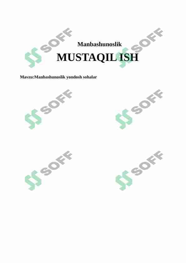 manbashunoslik yondosh sohalar 1