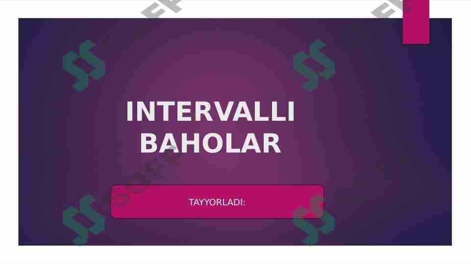INTERVALLI BAHOLAR 1