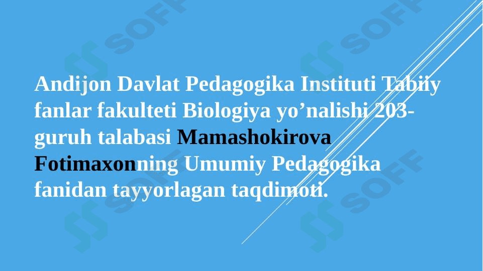 Tarbiya jarayonining mohiyati va mazmuni. 1