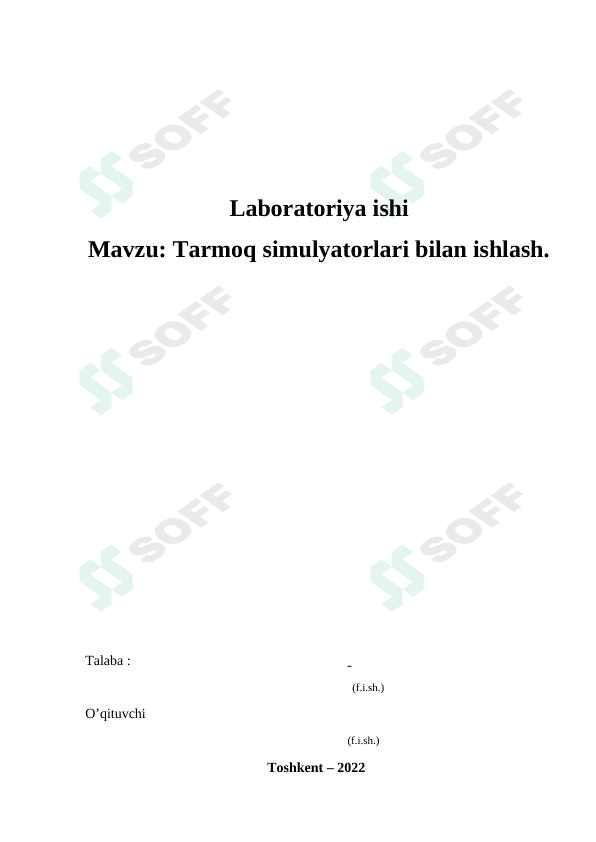 Tarmoq simulyatorlari bilan ishlash 1