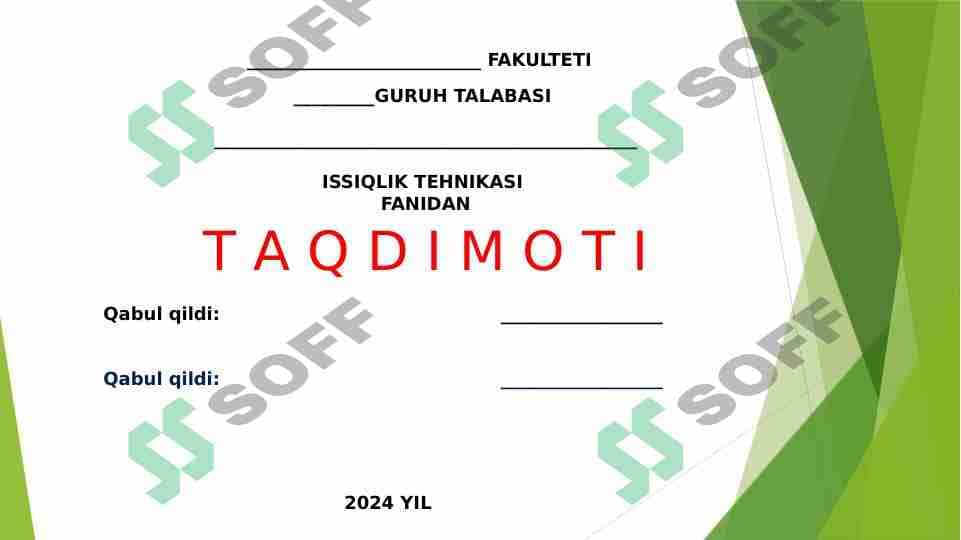 Issiqlik TexnikasI 1