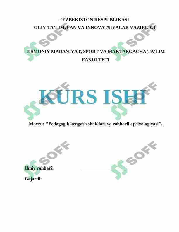 Pedagogik kengash shakllari va rahbarlik psixologiyasi 1