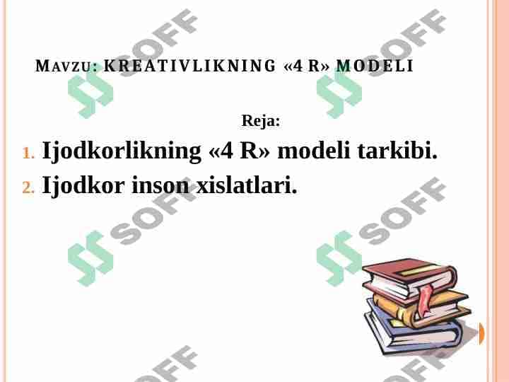 KREATIVLIKNING «4 R» MODELI 1