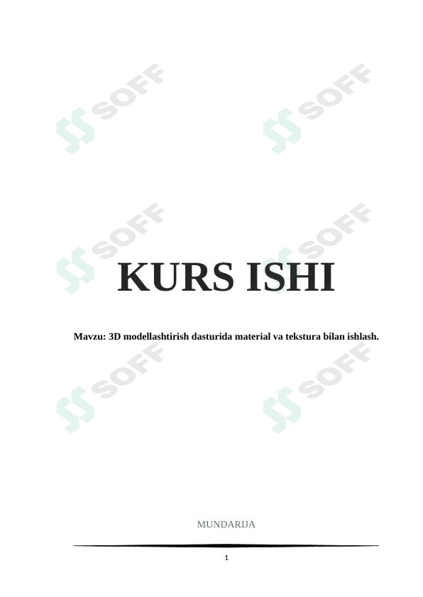 3D modellashtirish dasturida material va tekstura bilan ishlash 1
