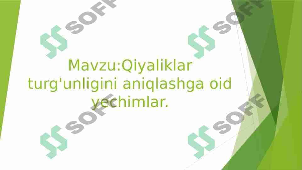 Qiyaliklar turg'unligini aniqlashga oid yechimlar 1