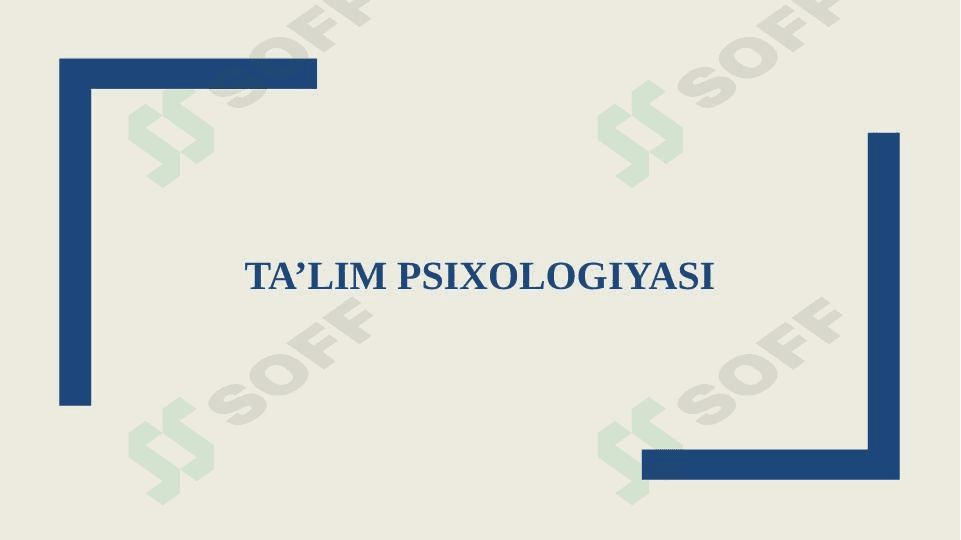 TA’LIM PSIXOLOGIYASI 1