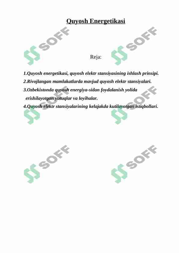 Quyosh Energetikasi 1