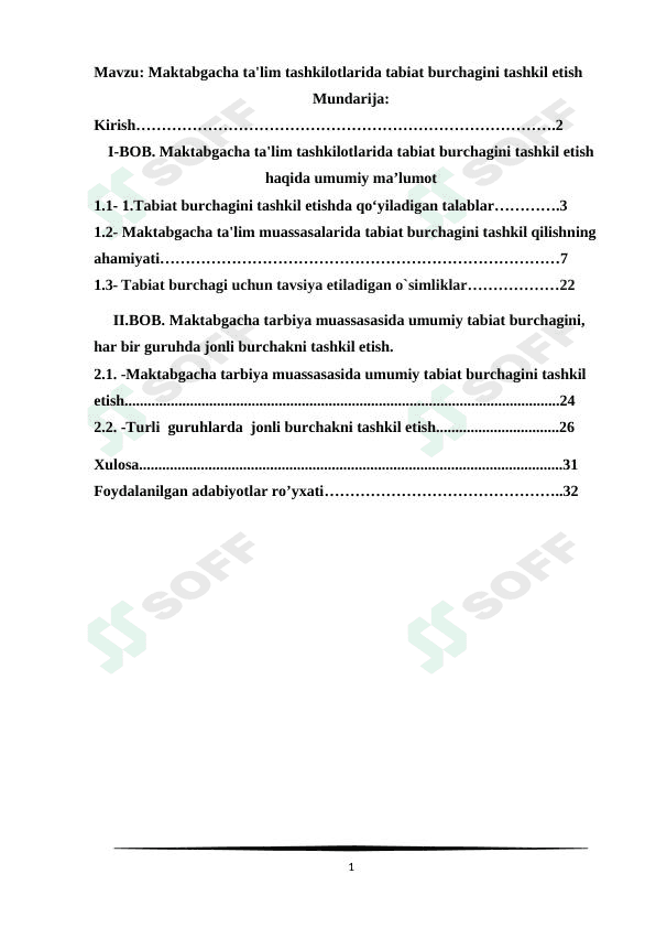 Maktabgacha ta'lim tashkilotlarida tabiat burchagini tashkil etish 1