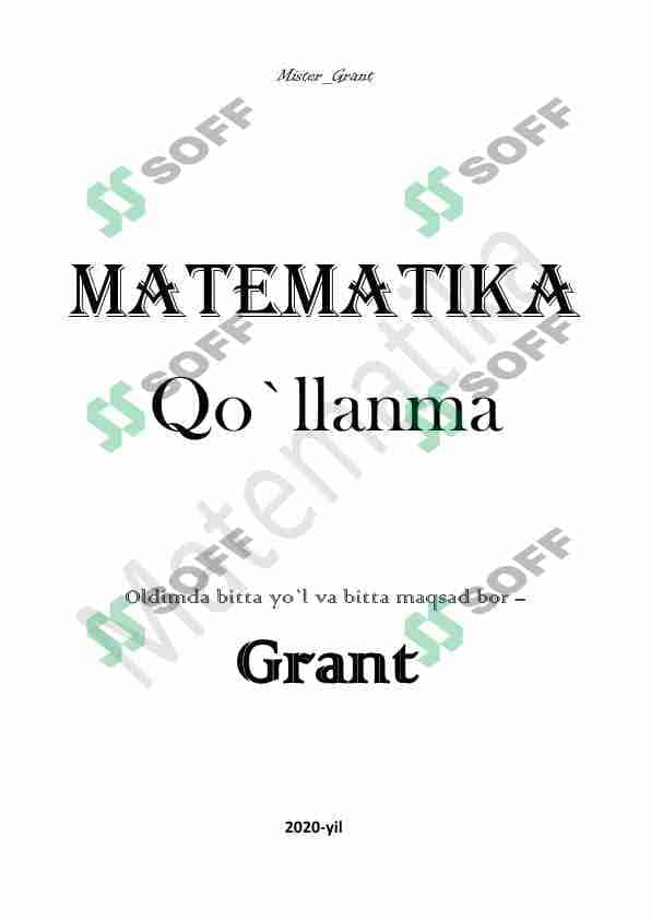 Matematika qo'llanma har qanday inson uchun 1