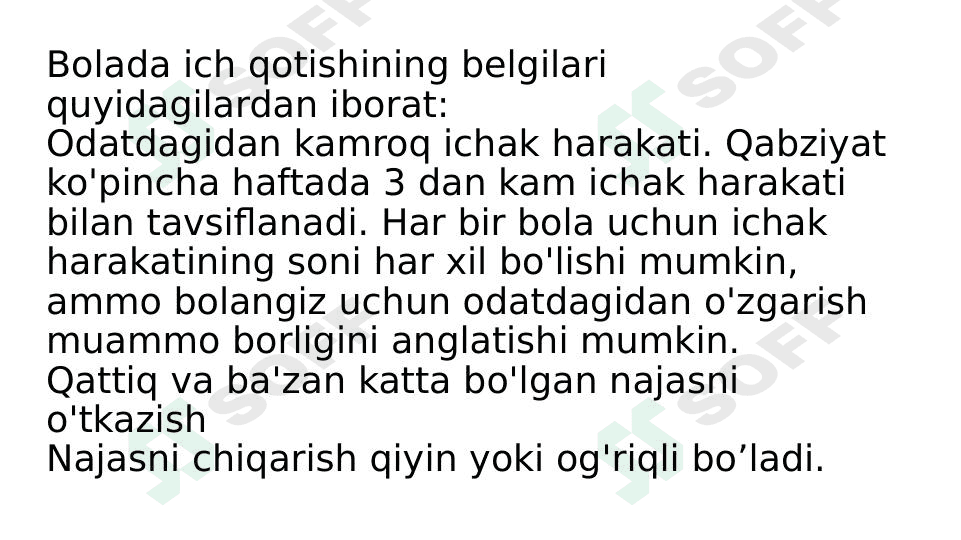 Bolada ich qotishining belgilari 1