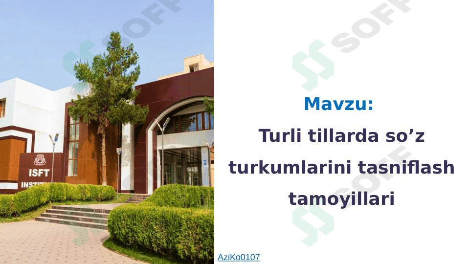 Turli tillarda sòz turkunlarini tasniflash tamoyillari 1