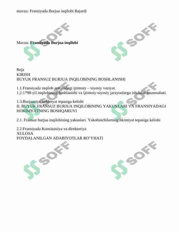 fransiyada burjua inqilobi 1