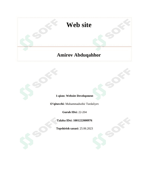Assignment for student ITS 1