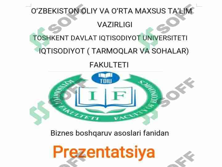 Biznes reja haqida tushuncha va mening biznes rejam. 1