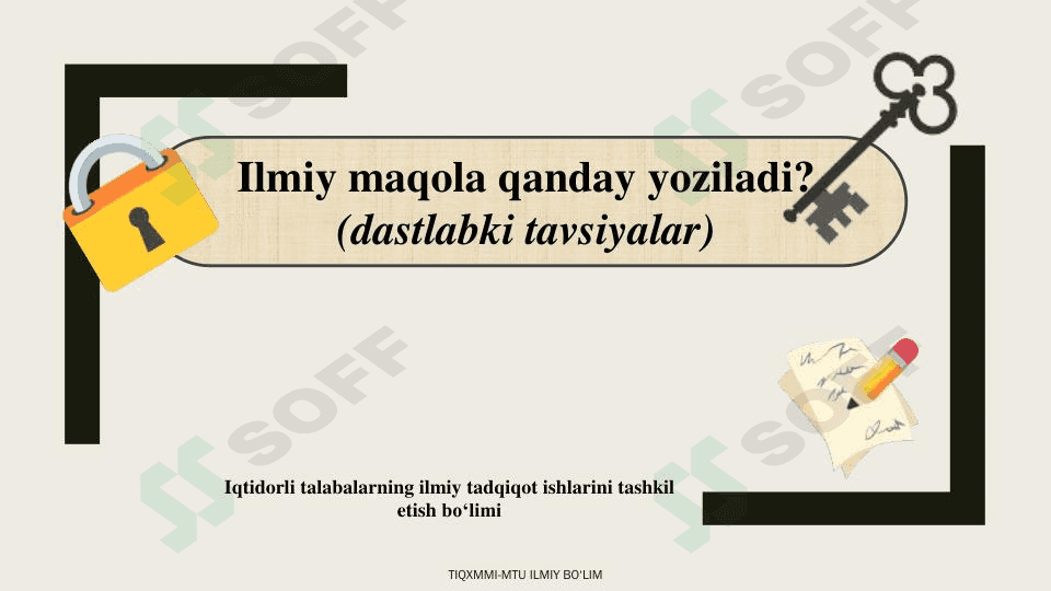 Ilmiy maqola qanday yoziladi? 1
