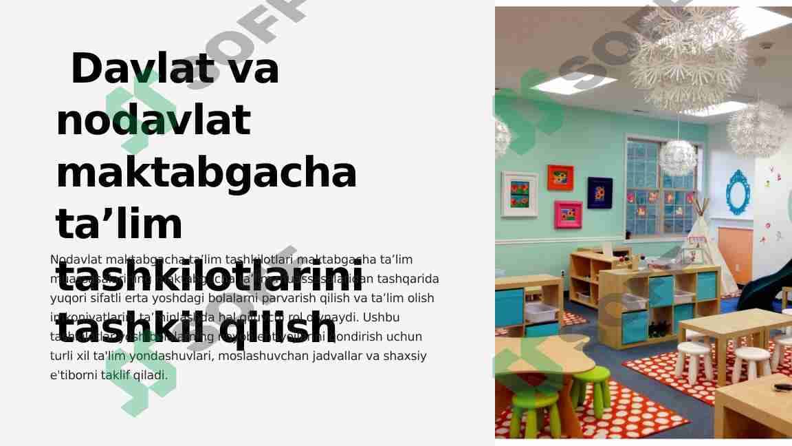 Davlat va nodavlat maktabgacha ta’lim tashkilotlarini tashkil qilish 1
