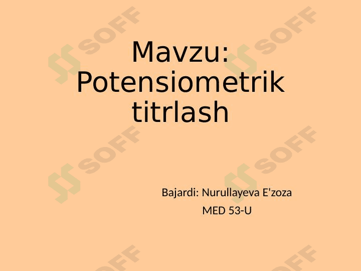Potensiometrik titrlash 1
